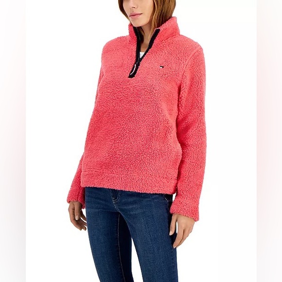 Tommy Hilfiger Jackets & Blazers - TOMMY HILFIGER Women's Sherpa 1/4-Zip Pullover Jacket